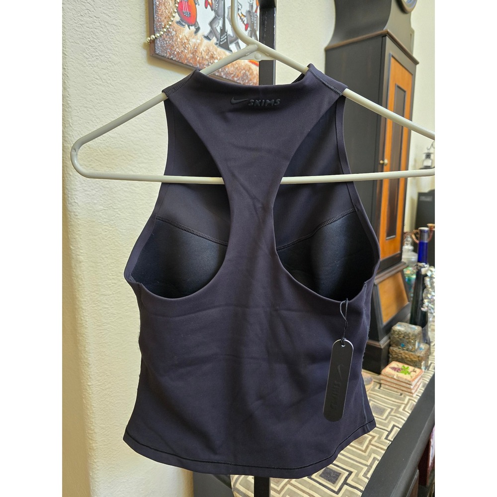 Nike x SKIMS Matte Mock Neck Racer Tank Obsidian Black SL-SLS-8353W Small - Picture 4 of 6